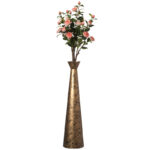 Brushed Paint Unique Straight Vase Design Metal Decorative Floor Vase, Flower Holder - Image 2