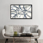 Calligraphia With Navy by Sue Schlabach - Gallery-Wrapped Canvas Giclée Print - Image 3