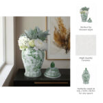 Ceramic Chinoiserie Ginger Jar Decorative Lidded Vessel in Classic Oriental Style - Image 6