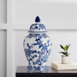 Ceramic Chinoiserie Ginger Jar with Lid