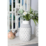 Ceramic Decorative Vase with Diamond Pattern - Image 4