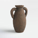 Ceramic Handmade Textured Decorative Vase with Two Wide Handles - Image 3