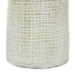 Ceramic Textured Crosshatch Decorative White Vase - Image 3