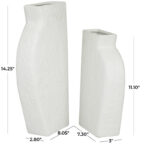 Ceramic Textured Decorative White Vase Set - Image 4