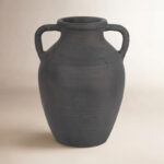 Ceramic Vase Handcrafted Double Handle Decorative Accent