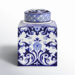Chadwicks Decorative Square Ceramic Ginger Jar with Lid