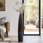 Chambre Neader Stoneware Floor Vase - Cylinder, Two-tone, Timeless Black, Perfect for Home Decor Accents - Image 4