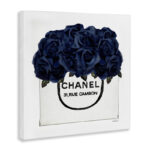 Chic Navy Blue Roses In Glam Fashion Bag XXL Stretched Canvas Wall Art By Amanda Greenwood - Image 2