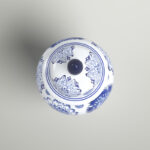 Chinoiserie Ceramic Ginger Jar - 10" Blue and White Decorative Stoneware Canister with Lid - Traditional Floral Design for Home, Office, or Living Room Decor - Image 5