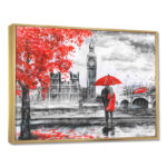 Cityscape " Couples Walking In London " Painting Print - Image 4