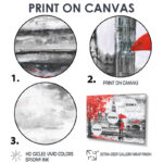 Cityscape " Couples Walking In London " Painting Print - Image 5