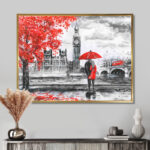 Cityscape " Couples Walking In London " Painting Print - Image 2