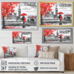 Cityscape " Couples Walking In London " Painting Print - Image 3