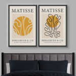 Classical Artwork " Matisse Yellow Geometric Wave Floral Collage " by Henri Matisse 2 - Pieces - Image 2