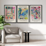Classical Artwork Colorful Abstract Still Life Henri Matisse Modern Pictures Framed Canvas 3 Pieces Set Print Wall Art - Image 3