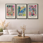 Classical Artwork Colorful Abstract Still Life Henri Matisse Modern Pictures Framed Canvas 3 Pieces Set Print Wall Art - Image 5