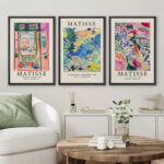 Classical Artwork Colorful Abstract Still Life Henri Matisse Modern Pictures Framed Canvas 3 Pieces Set Print Wall Art
