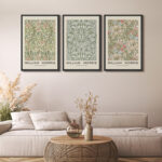 Classical Artwork Sweet Briar, Sunflower, Golden Lily - Floral Botanical Framed Canvas 3 Pieces William Morris Print - Image 4