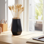 Claudene Boho Stoneware Ceramic Vase with Handwoven Detailing and Geometric Design - Modern Decorative Accent for Eclectic Interiors.