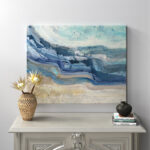 Coast Blue Sea Waves Watercolor - Painting Print on Canvas