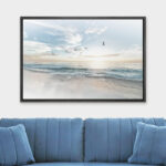 Coastal Beach Sunrise on The Beachy Scene Seagull Coastal Modern Large Canvas Print Wall Art Bedroom Decoration - Image 2