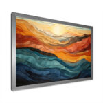 Coral Teal Bold Mountains Landscape - Mountain Wall art - Bold Valley Wall art Decor - Image 4