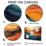 Coral Teal Bold Mountains Landscape - Mountain Wall art - Bold Valley Wall art Decor - Image 6