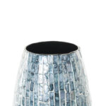 Corneisha Blue Mother of Pearl Shell Handmade Mosaic Inspired Decorative Blue Vase - Image 3