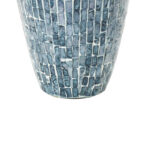 Corneisha Blue Mother of Pearl Shell Handmade Mosaic Inspired Decorative Blue Vase - Image 6
