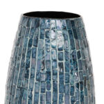 Corneisha Blue Mother of Pearl Shell Handmade Mosaic Inspired Decorative Blue Vase - Image 7