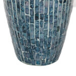 Corneisha Blue Mother of Pearl Shell Handmade Mosaic Inspired Decorative Blue Vase - Image 8