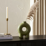 Corsetti Modern Ceramic Stoneware Vase with Sculptural Geometric Design - Image 2