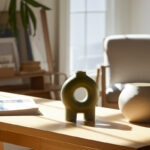 Corsetti Modern Ceramic Stoneware Vase with Sculptural Geometric Design - Image 3