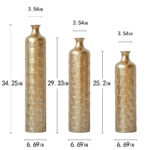 Cory-Lee Handcrafted Metal Floor Vase with Golden Scales, Large Flower Vase(Set Of 3) - Image 5