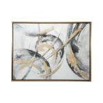 CosmoLiving by Cosmopolitan Gold Canvas Abstract Framed Wall Art with Gold Frame - Image 2