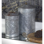 Costillo 3 Piece Gray Metal Decorative Jars with Lids Set, 12", 9", 8"H - Image 7