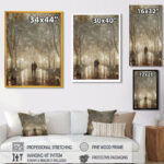 Couple Walking in Night Lights - Romantic couple walking in Paris, Couple Wall art print - Image 3