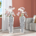 Crystal Glass Floor Vase (Set of 2)