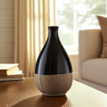 Cynthla Stoneware Ceramic Vase with Textured Design - Modern Decorative Accent for Contemporary and Boho Decor
