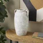 Daffodil Cole And Ceramic Antique Style Textured Vase With Handles - Image 2
