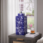 Daouia 17.72" Handmade Blue White Chinoiserie Ceramic Ginger Jar/ Table Vase - Image 4