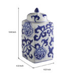 Dareese 9.44" Handmade Blue White Chinoiserie Ceramic Ginger Jar/Table Vase - Image 5