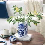 Dareese 9.44" Handmade Blue White Chinoiserie Ceramic Ginger Jar/Table Vase - Image 7