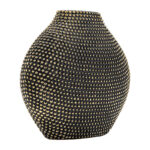 Dasan Modern Black and Gold Studded Stoneware Vase - Image 6
