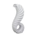 Davisson Tall Classic White Fiberglass Horn Floor Vase, 32 Inch High Unique Decorative for Dried Flower