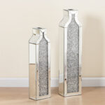DeGrailly Large Glass Floor Vase Crushed Diamond for Living Home Decor (Set of 2) - Image 4