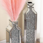 DeGrailly Large Glass Floor Vase Crushed Diamond for Living Home Decor (Set of 2) - Image 8