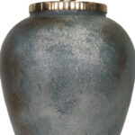 Decorative Glass and Metal Sculptural Vase Set with Artistic Iron Accents and Curved Silhouette in Contemporary Modern Design Style - Set of 2 - Image 5