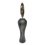 Decorative Glass and Metal Sculptural Vase Set with Artistic Iron Accents and Curved Silhouette in Contemporary Modern Design Style - Set of 2 - Image 8