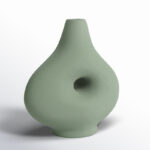 Decorative Stoneware Ceramic Vase with Sculptural Donut Shape and Boho Modern Design for Artistic Accent Styling and Contemporary Shelf or Tabletop Display - Image 4
